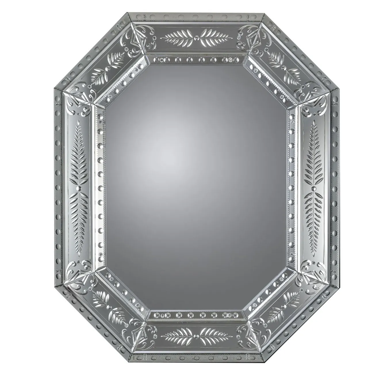 Specchio da muro Salviati ottagonale in argento