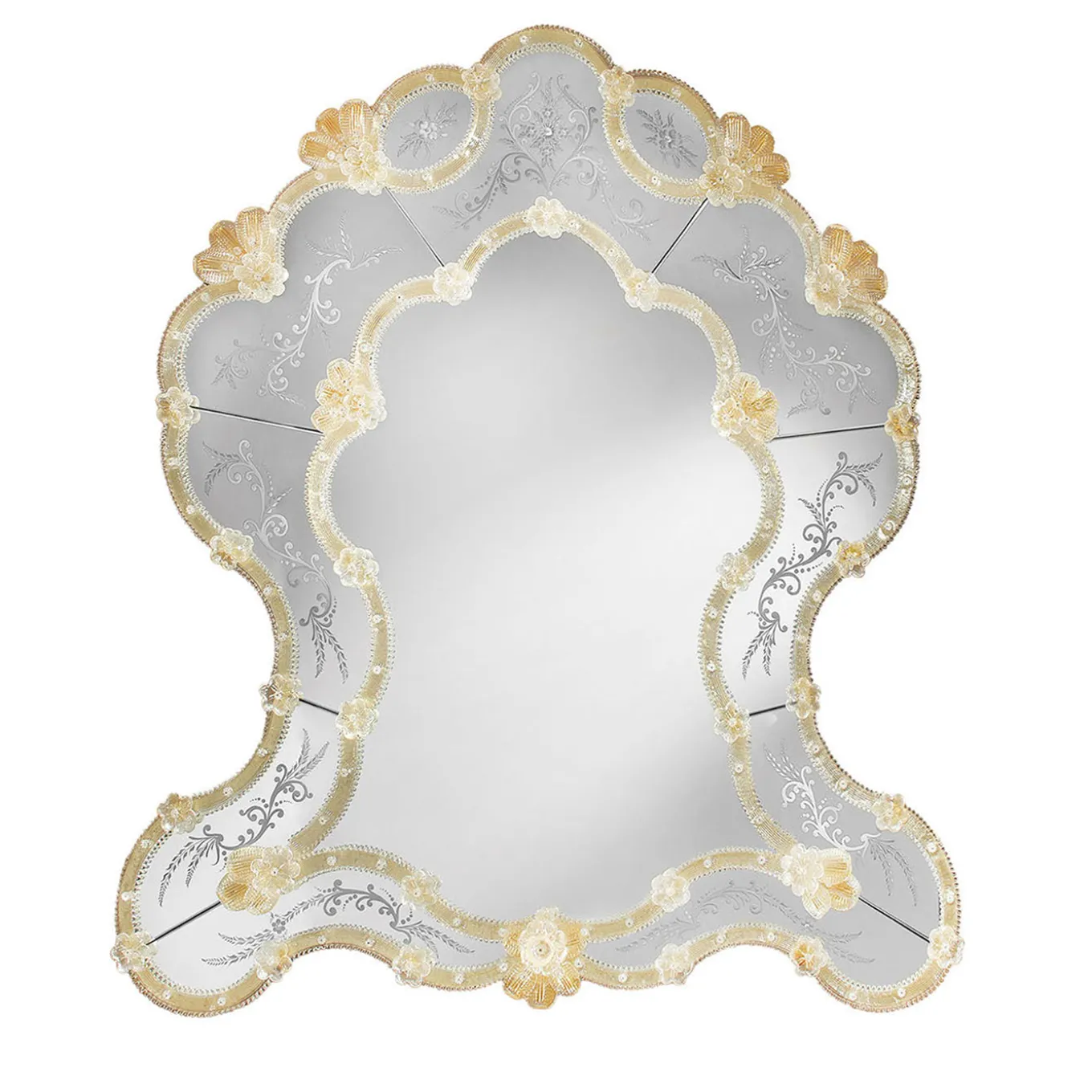 Specchio da parete Barocco con foglia d'oro