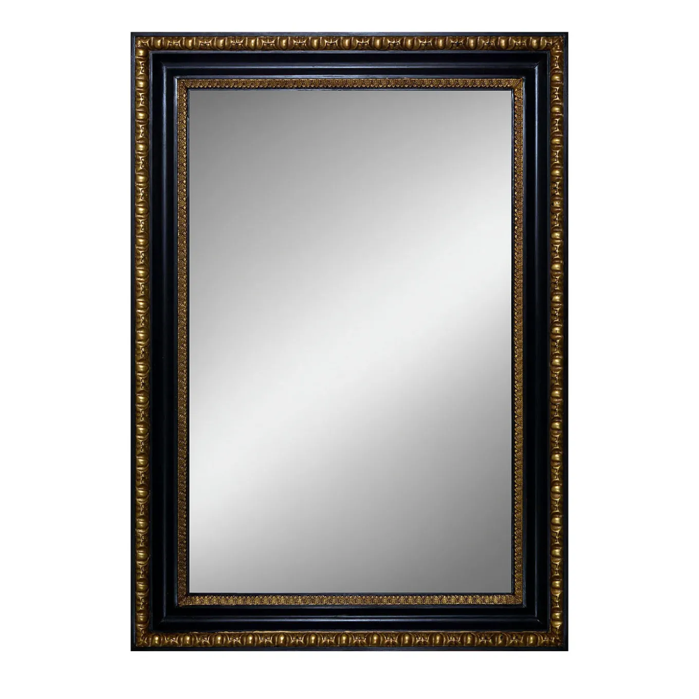 Specchio da parete Cassonetto Impero in ebano e oro
