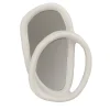 Specchio da parete grande Bolide V2 in gesso bianco