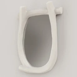Specchio da parete grande Esprit V2 in gesso bianco