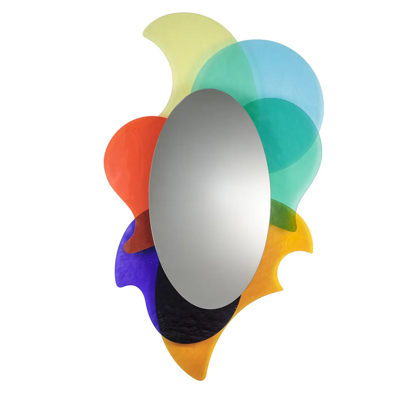 Specchio da parete Harlekiini in vetro multicolore