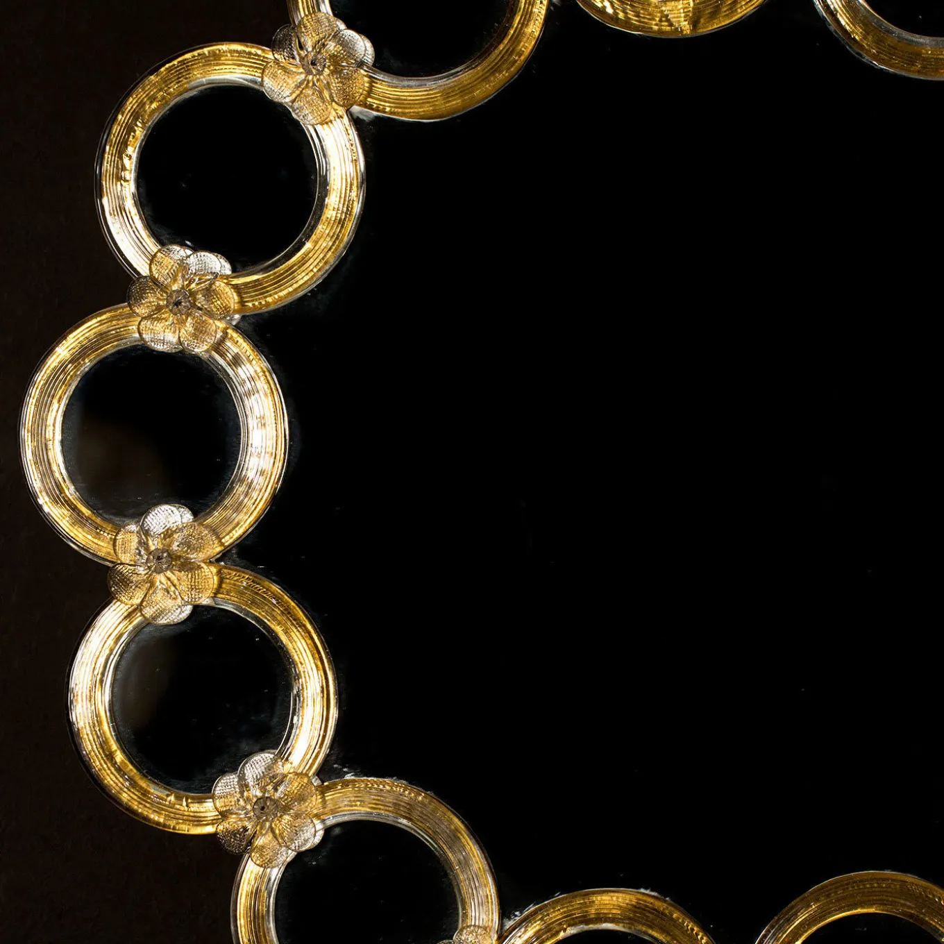 Specchio da parete in vetro veneziano Anello