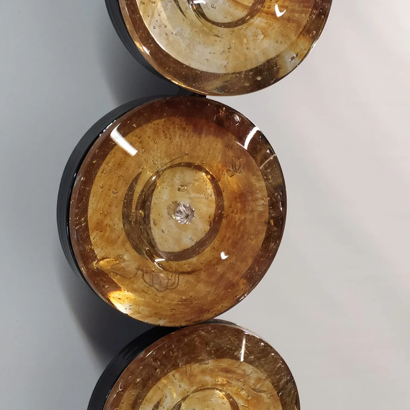 Specchio da parete in vetro di Murano Goccia Ambra
