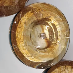 Specchio da parete in vetro di Murano Goccia Ambra