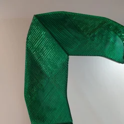 Specchio da parete in vetro di Murano Onda Smeraldo