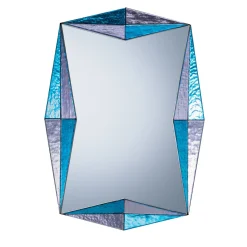 Specchio da parete Marilux in vetro di Murano blu