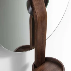 Specchio da parete marrone a forma di disco Irpin