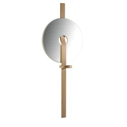 Specchio da parete marrone chiaro a forma di disco Irpin