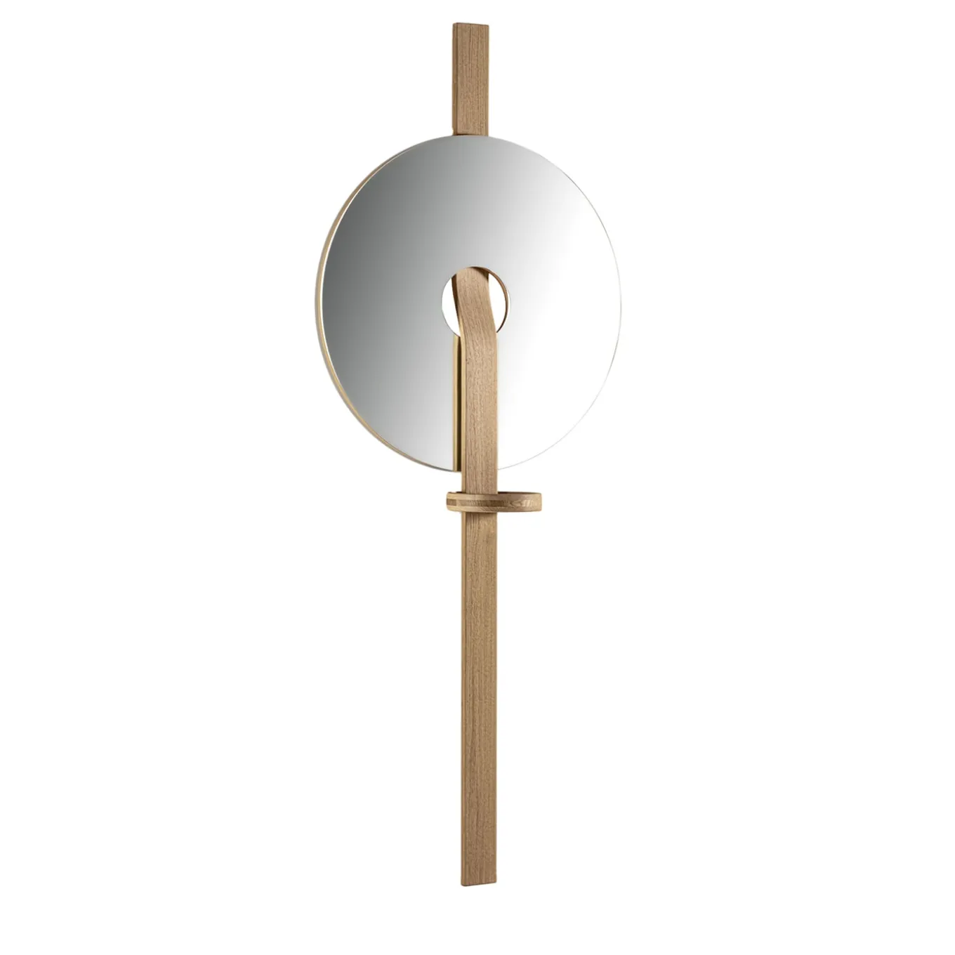 Specchio da parete marrone chiaro a forma di disco Irpin