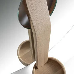 Specchio da parete marrone chiaro a forma di disco Irpin