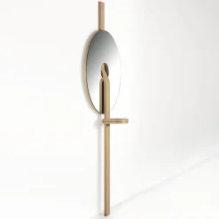 Specchio da parete marrone chiaro a forma di disco Irpin