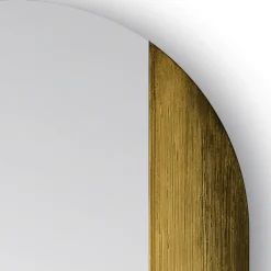 Specchio da parete ovale Orizzonte in resina spatolata oro