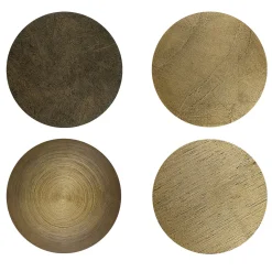 Specchio da parete ovale Orizzonte in resina spatolata oro