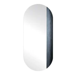 Specchio da parete ovale Orizzonte in resina spatolata argento #1