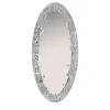 Specchio da parete ovale grande in vetro argento Isabelle