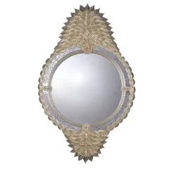 Specchio da parete Queen con foglia d'oro