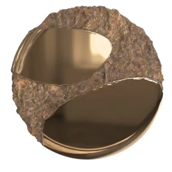 Specchio da parete scultoreo Apollo in bronzo fuso #2