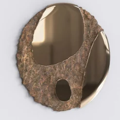 Specchio da parete scultoreo in bronzo fuso Apollo #3