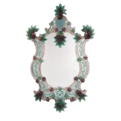 Specchio da parete veneziano "London" in vetro di Murano