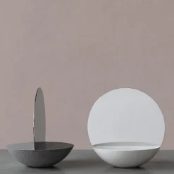 Specchio da tavolo bifacciale D30 in grigio scuro