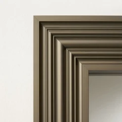 Specchio Da Terra In Alluminio Anodizzato Ottone Spazzolato