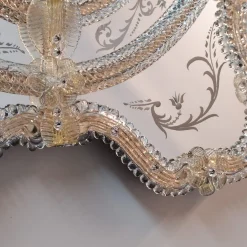Specchio in vetro di Murano Zeus Gold di Fratelli Tosi