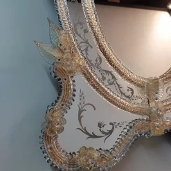 Specchio in vetro di Murano Zeus Gold di Fratelli Tosi