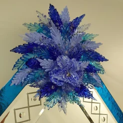 Specchio in vetro di Murano Celeste