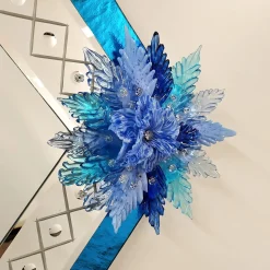 Specchio in vetro di Murano Celeste