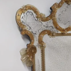 Specchio in vetro di Murano Nettuno Gold di Fratelli Tosi
