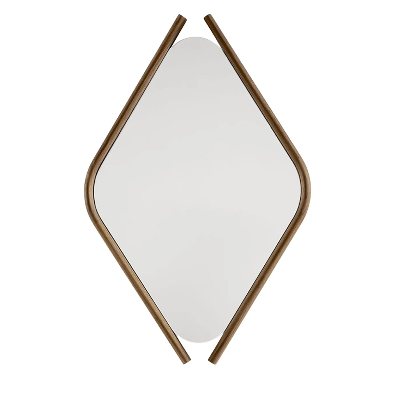Specchio medio Wood Eye con cornice in noce massiccio