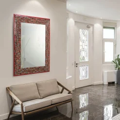 Specchio Phoenix con cornice a mosaico in vetro di Murano