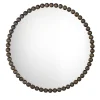 Specchio rotondo grande in bronzo Gioiello di Nika Zupanc
