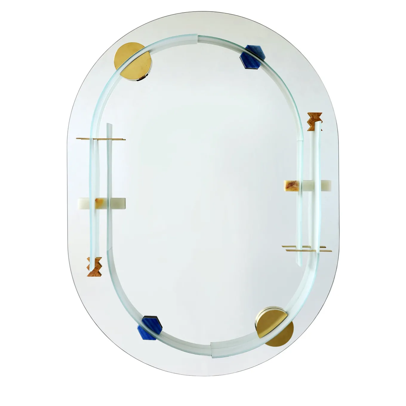 Specchio scultoreo in vetro satinato ovale Essenza