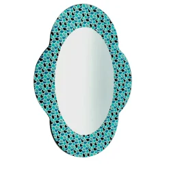 Specchio Settecento verde e azzurro di Alessandro Mendini
