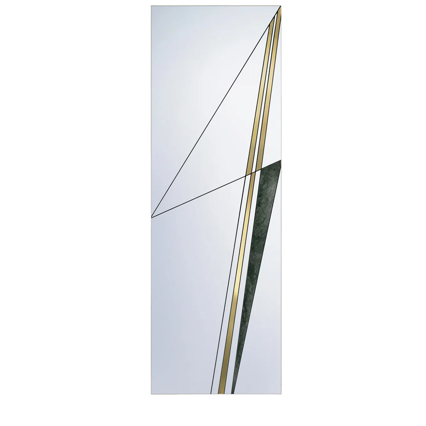 Specchio Via III con ottone spazzolato