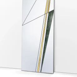 Specchio Via III con ottone spazzolato