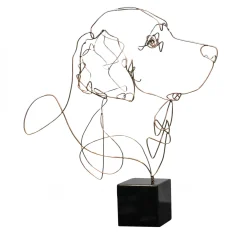 Statuetta di bronzo del Golden Retriever in oro