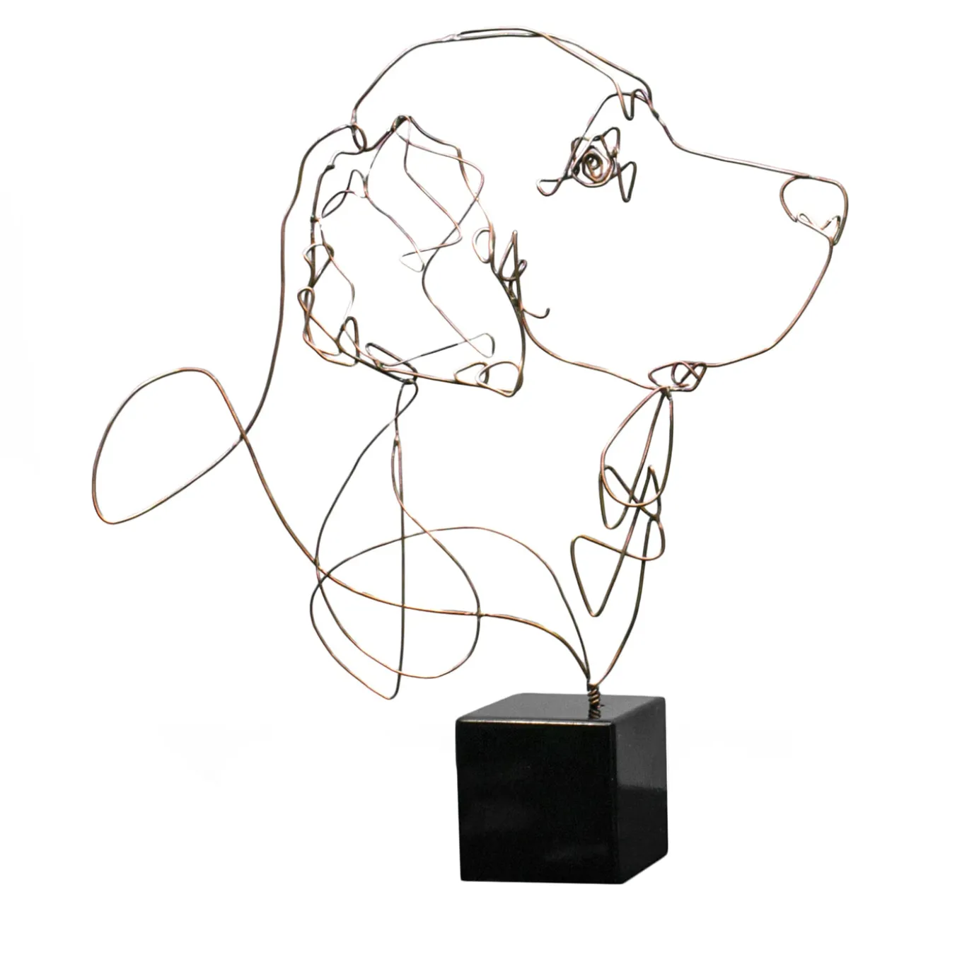 Statuetta di bronzo del Golden Retriever in oro