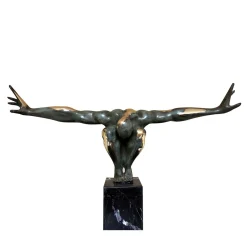 Statuetta di bronzo del sommozzatore maschio