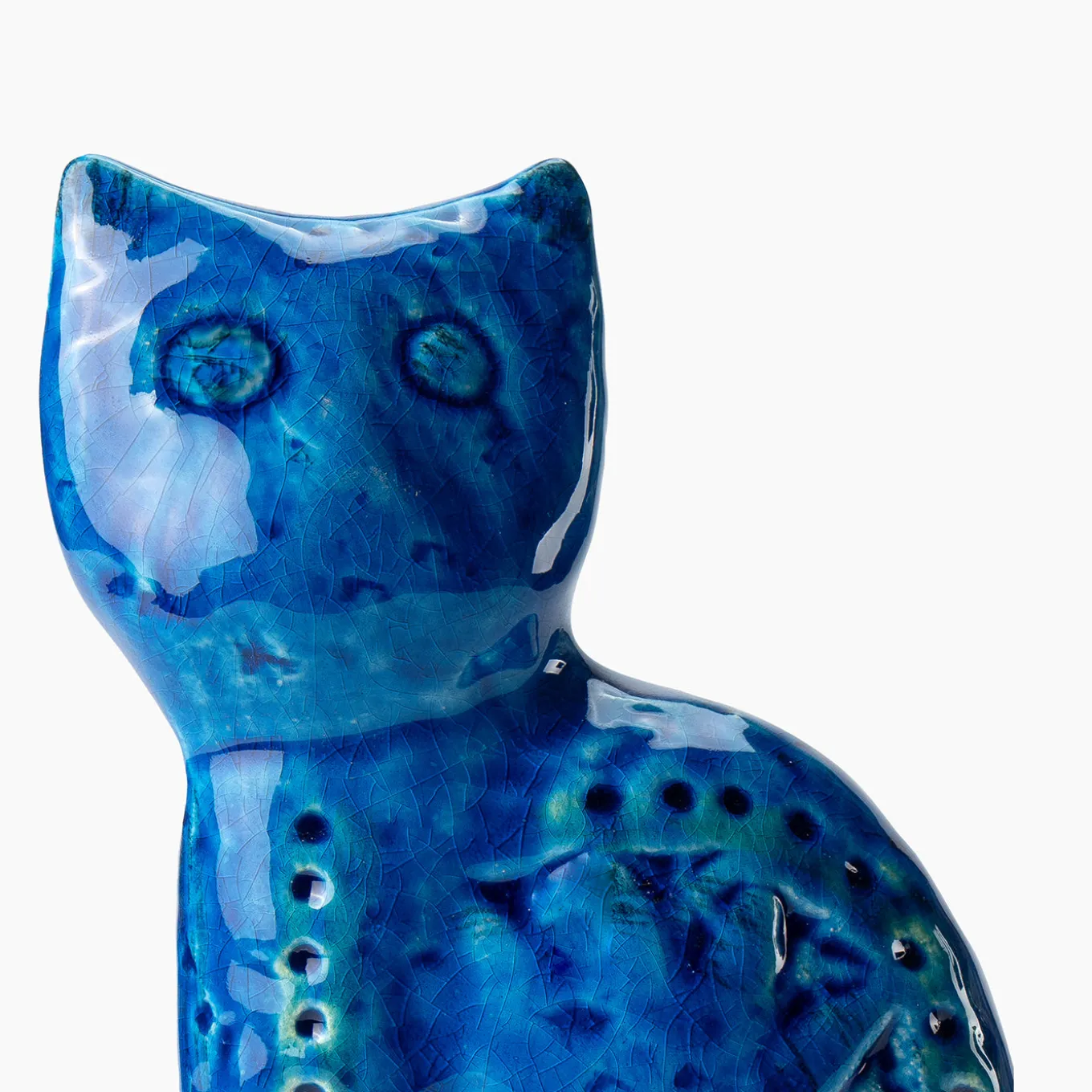 Statuetta Gatto Seduto Blu di Aldo Londi