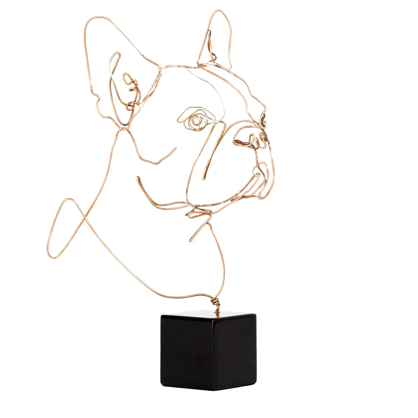 Statuetta in bronzo di cane toro francese