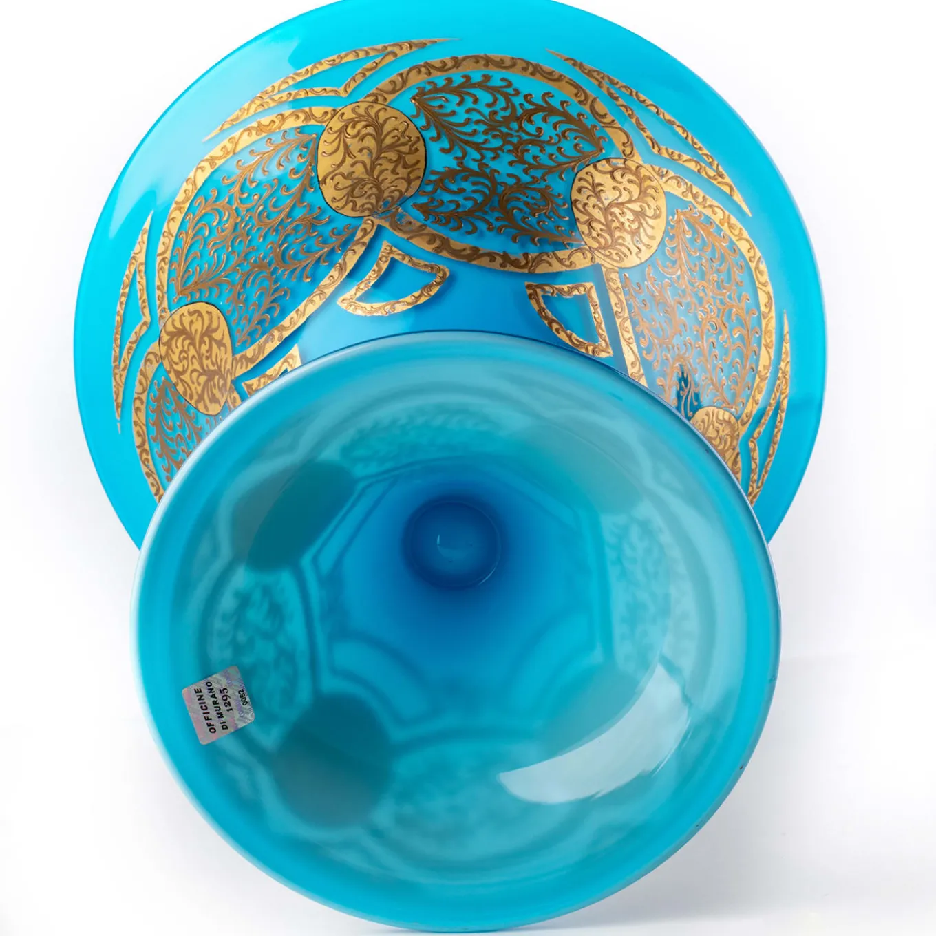 Stmat Ciotola a forma di calice blu e oro