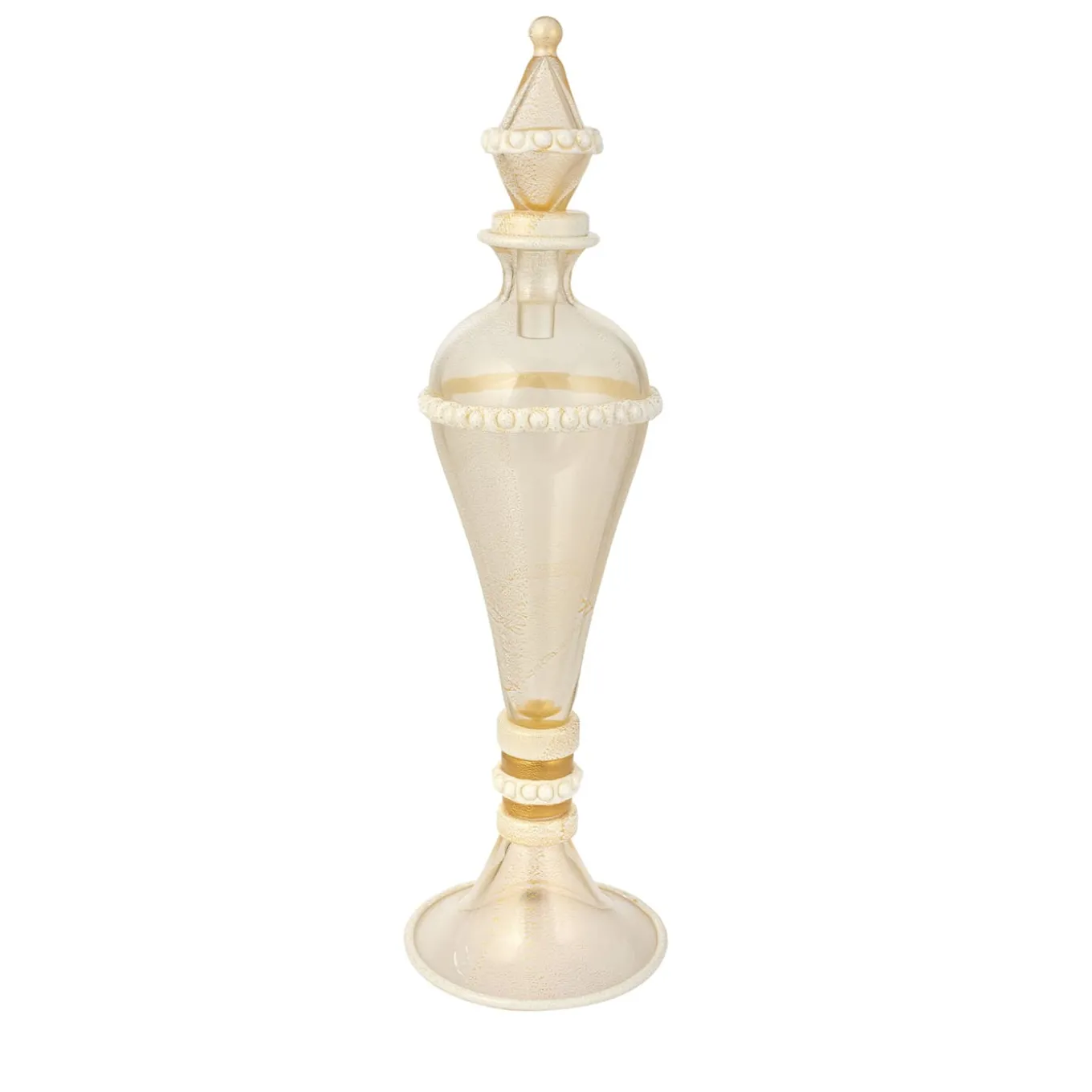Stmat Vaso con piede in oro e bianco 24 carati con coperchio