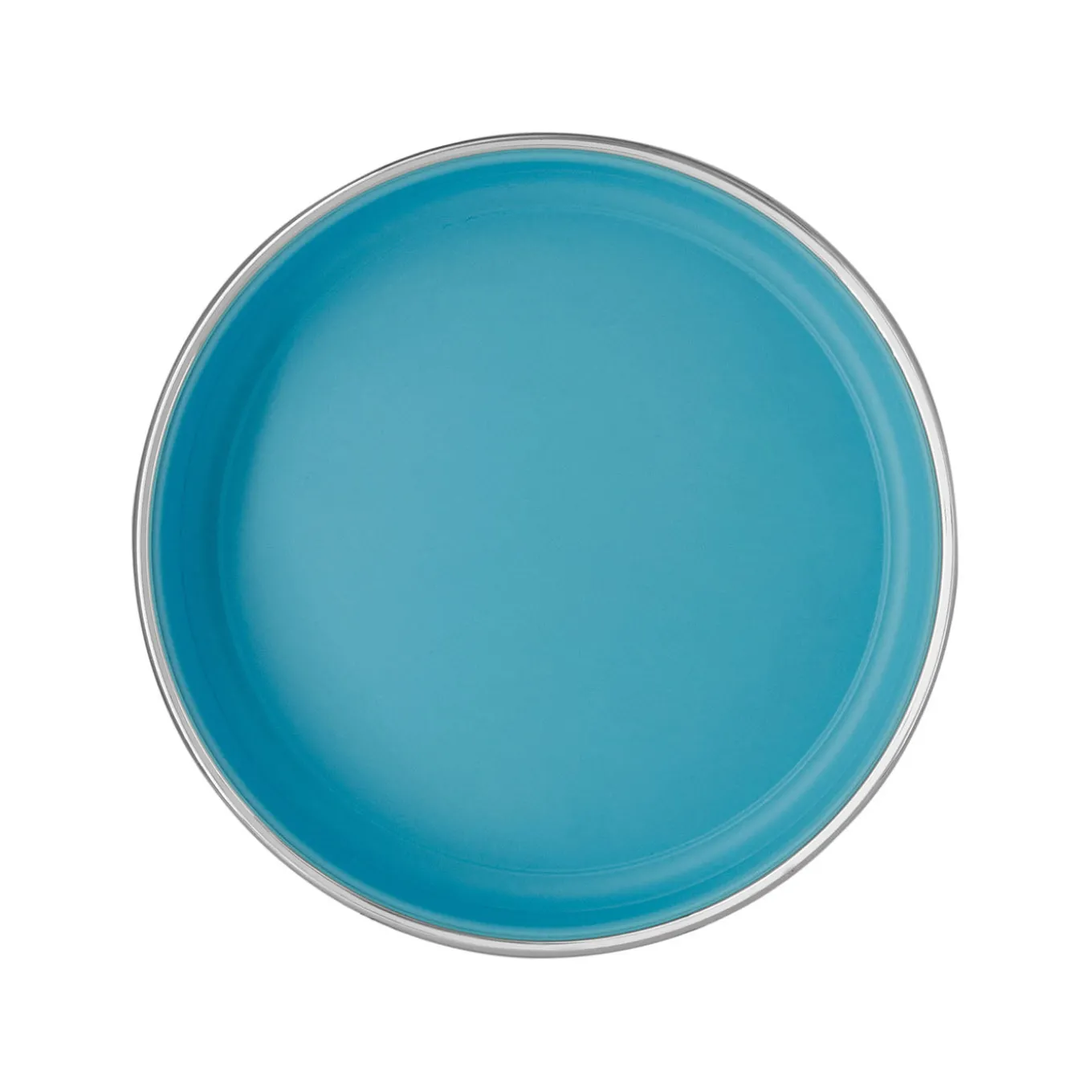 Svuotatasche Grande Rotondo color Turchese Placcato Argento