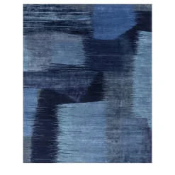 Tappeto Annodato A Mano Antique Blue & Denim Blue