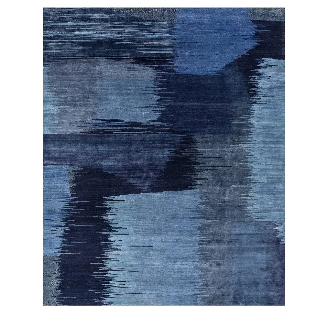 Tappeto Annodato A Mano Antique Blue & Denim Blue