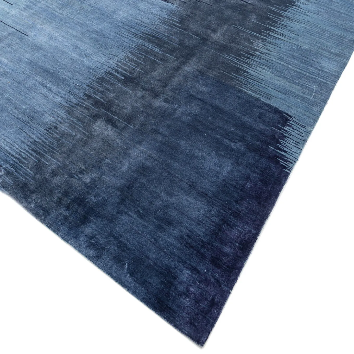 Tappeto Annodato A Mano Antique Blue & Denim Blue
