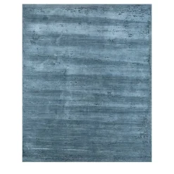 Tappeto Annodato a Mano Denim Haze Cenere e Blu Mirage
